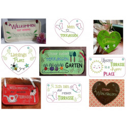 Stickserie ITH - Schilder Terrasse